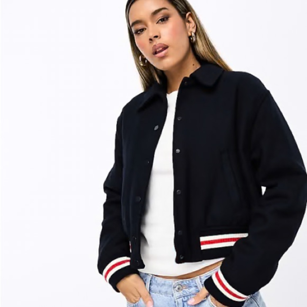 Mango Oversized Wool Bomber Jacket NWOT